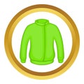 Green paintball jacket vector icon