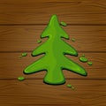 Green painted Christmas tree