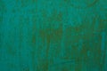 Green painted rusty iron wall background texture Royalty Free Stock Photo