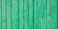 Green painted wooden boards, old wood background in paint. Royalty Free Stock Photo