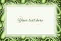 Green paisley background with a large text box