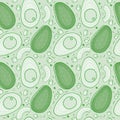 Green pallet avocado seamless pattern