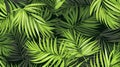 Green palm leaf pattern background. Generated AI. Illustration for design, poster or print Royalty Free Stock Photo