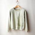 Green Palm Print Sweatshirt - Light Beige Anne Bachelier Style