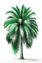 Green palm tree isolated on white background Royalty Free Stock Photo