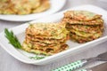 Green pancakes with zucchini and herbs