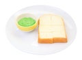 Green pandan custard steamed bread plate