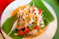 Green papaya salad with crab, somtum thai food Royalty Free Stock Photo