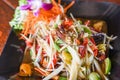 Green papaya salad with crab Thai food, cpicy salad herbs