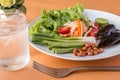 Green Papaya Salad and Lethocerus indicus with lettuce