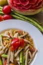 Green papaya salad with pork Royalty Free Stock Photo