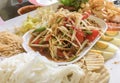 Green papaya salad. Thai food, `Somtum` in Thai.