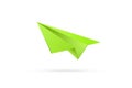 Green paper airplane on a white background. The concept of starting a business, a new beginning, all over again. start ap Royalty Free Stock Photo