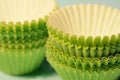 Green paper baking cups