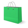 Green paper classic shopping bag isolated on white background Royalty Free Stock Photo