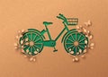 Green paper cut eco plant leaf bike concept