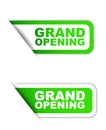 Green paper element sticker grand opening in two variant