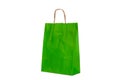 A green paper gift bag with handles Royalty Free Stock Photo