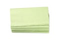 Green paper towels on white background, top view Royalty Free Stock Photo