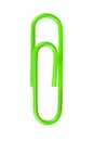 Green Paperclip Isolated On White Background