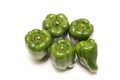 Green paprikas isolated on a white background Royalty Free Stock Photo