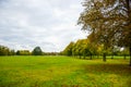 Green park during autumn surrounded by trees in London, United Kingdom Royalty Free Stock Photo