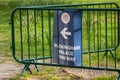 GREEN PARK, LONDON - 4 May 2023: Sign pointing to Buckingham Palace ahead of the Coronation of King Charles