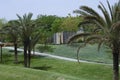 Green Park with Palms in Riyadh, Saudi Arabia Royalty Free Stock Photo