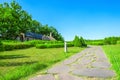 Green Park with stone pathway. Royalty Free Stock Photo