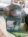 A Green Parking meter in Birmingham, Michigan