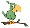 Green parrot cartoon