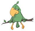 Green parrot cartoon