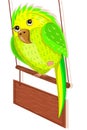 Green parrot sitting on the perch Royalty Free Stock Photo