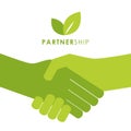 Green partnership handshake people shake hands symbol