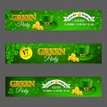 Green Party. Set with banners for celebration St. Patrick's Day Royalty Free Stock Photo