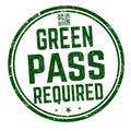 Green pass required grunge rubber stamp Royalty Free Stock Photo