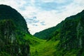 green passage between two mountain Royalty Free Stock Photo