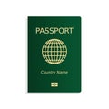 Green passport cover vector