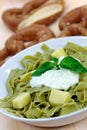 Green Pasta Salad With Curd Cheese And Yogurt