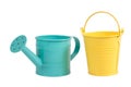 Green pastel color gardening watering pot