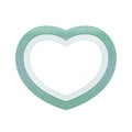 Green pastel color wood frame Heart shape isolated white background, Heart-shape frame for lover photo wedding and familly, Wooden