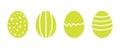 Green pastel Easter eggs with patterns Royalty Free Stock Photo