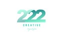 222 green pastel gradient number numeral digit logo icon design