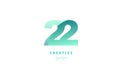 22 green pastel gradient number numeral digit logo icon design