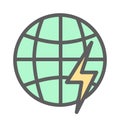 green pastel world electric energy icon