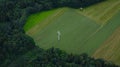 Green pastures on the Swabian Alb - aerial view - bird`s eye view