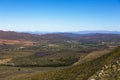 Green pastures in the valley between the mountains Royalty Free Stock Photo