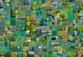 GREEN patchwork photomontage background