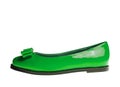 Green patent leather shoes Royalty Free Stock Photo