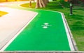 Green path way for workout or running and walk way in public park garden Royalty Free Stock Photo